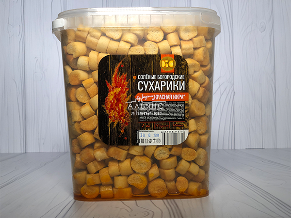 Сухарики с красной икрой в Грозном